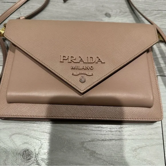 Prada Cosette Crossbody in Matte Nude Saffiano Leather - Picture 2 of 14